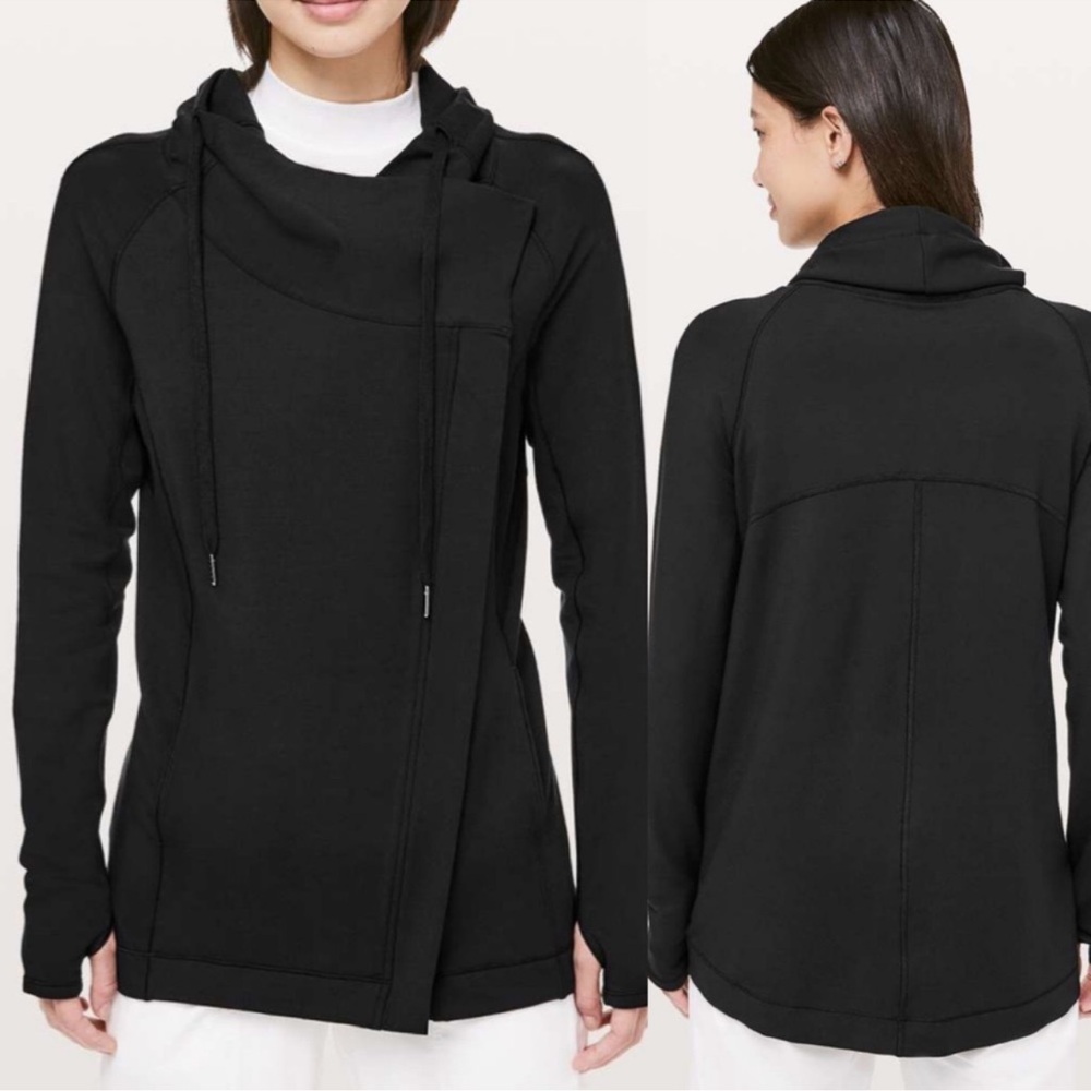 Lululemon Coast Easy‎ Wrap Full Zip Jacket Black Size 10